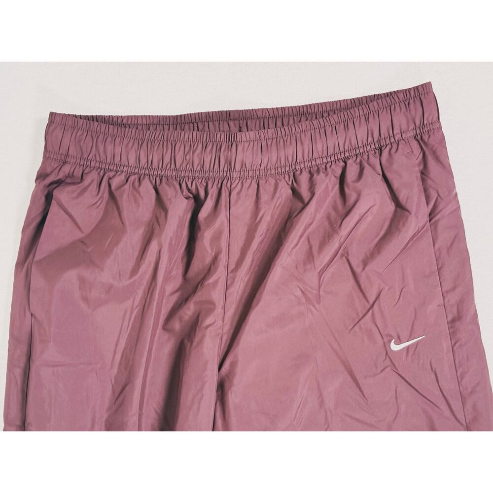 Nike Womens Wide Leg Track Pants Size Large Maroon Ankle Zip Pull Sporty Running - Picture 3 of 7
